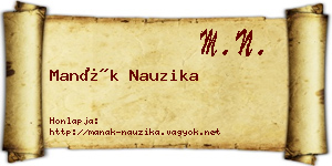 Manák Nauzika névjegykártya